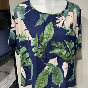 Tropical Leaf Print Women's Top